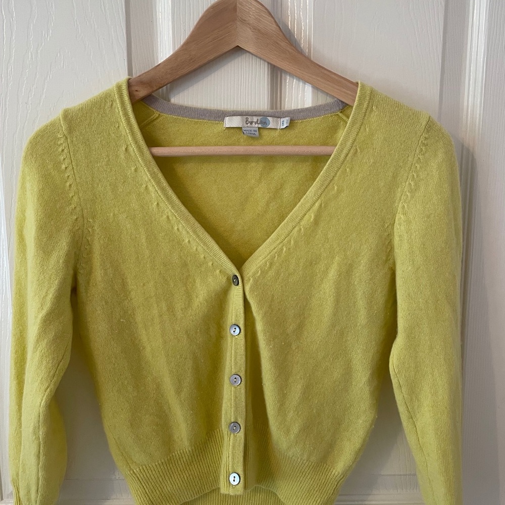 Boden 100% Cashmere 3/4 Sleeve Cardigan